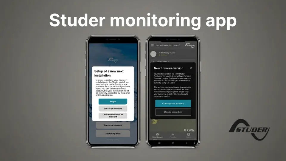 Studer monitoring app for the next series inverters