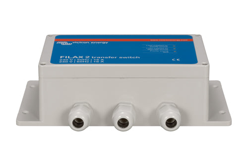 FILAX 2 transfer switch with a blue label on a white background