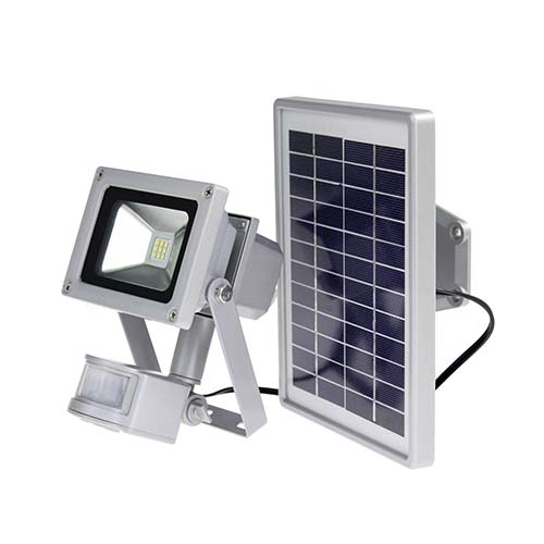 Foco solar LED Phaesun Silver Line con sensor de movimiento y carcasa de aluminio